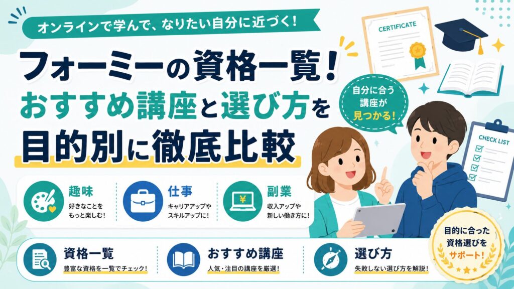フォーミー 資格一覧 取れる資格 おすすめ